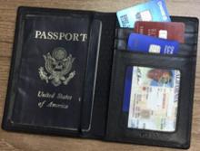 An RFID-blocking wallet can prevent data thieves from remotely scanning RFID chips, such as those in passports and some driver’s licenses. Photo by Mark Gallo